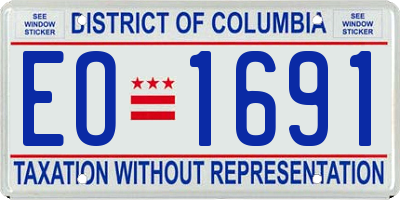 DC license plate EO1691