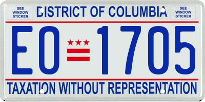 DC license plate EO1705