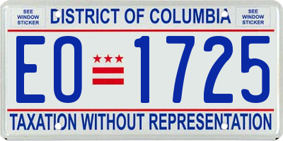 DC license plate EO1725