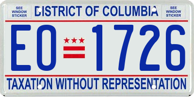 DC license plate EO1726