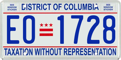 DC license plate EO1728