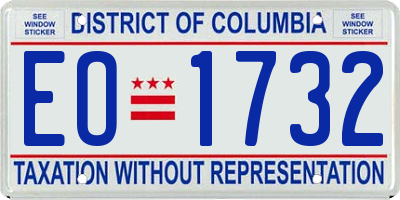 DC license plate EO1732