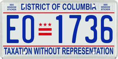 DC license plate EO1736