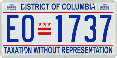 DC license plate EO1737