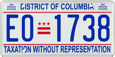 DC license plate EO1738