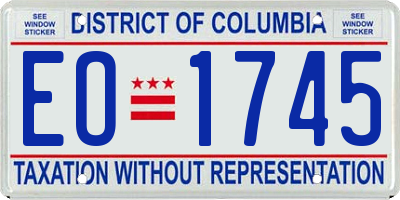 DC license plate EO1745