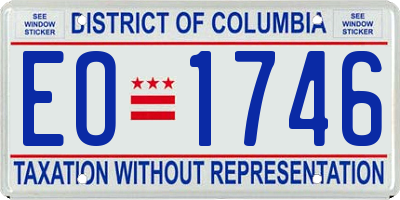DC license plate EO1746