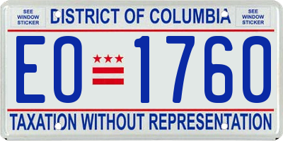 DC license plate EO1760
