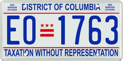 DC license plate EO1763