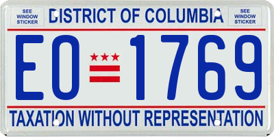 DC license plate EO1769