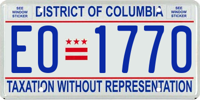 DC license plate EO1770