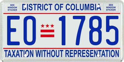 DC license plate EO1785