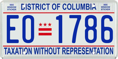 DC license plate EO1786