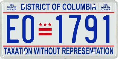 DC license plate EO1791