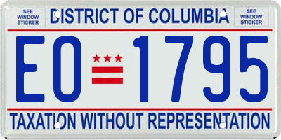 DC license plate EO1795