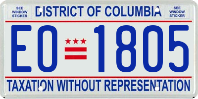 DC license plate EO1805