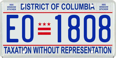DC license plate EO1808