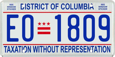 DC license plate EO1809