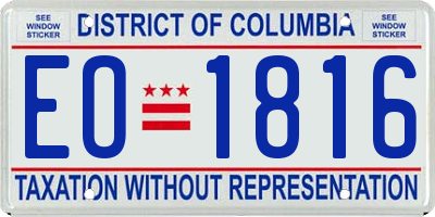 DC license plate EO1816