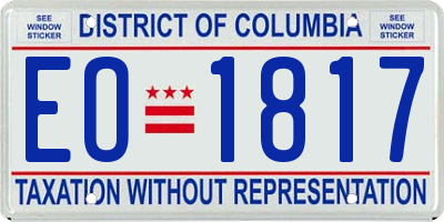 DC license plate EO1817