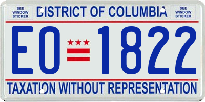 DC license plate EO1822