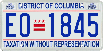 DC license plate EO1845