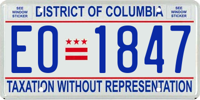 DC license plate EO1847