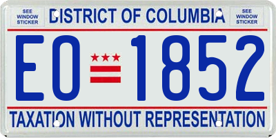 DC license plate EO1852