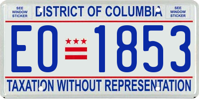 DC license plate EO1853