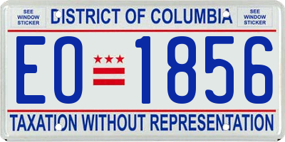 DC license plate EO1856