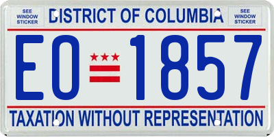 DC license plate EO1857