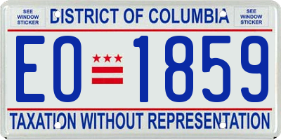 DC license plate EO1859