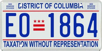 DC license plate EO1864