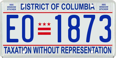 DC license plate EO1873