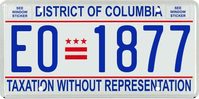 DC license plate EO1877