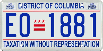 DC license plate EO1881
