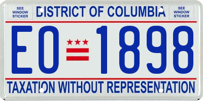 DC license plate EO1898