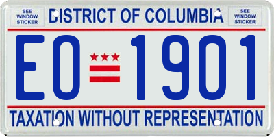 DC license plate EO1901