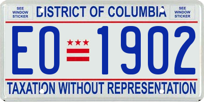 DC license plate EO1902