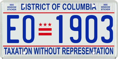 DC license plate EO1903