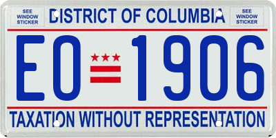 DC license plate EO1906