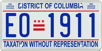 DC license plate EO1911