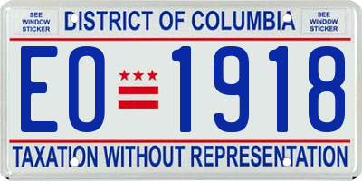 DC license plate EO1918