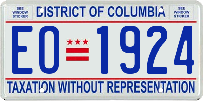 DC license plate EO1924