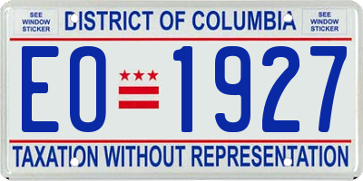 DC license plate EO1927