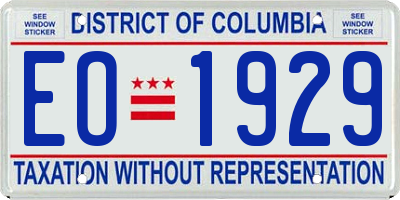 DC license plate EO1929