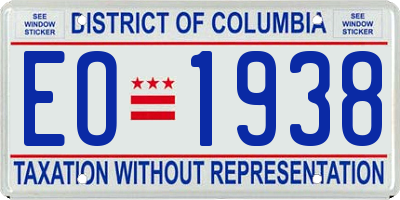 DC license plate EO1938