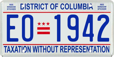 DC license plate EO1942