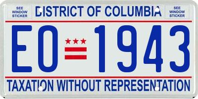 DC license plate EO1943