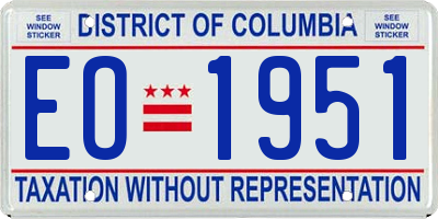 DC license plate EO1951